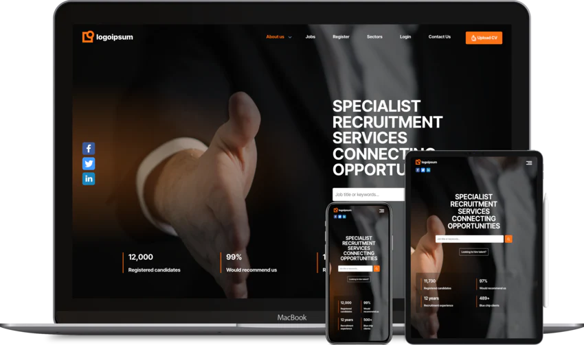 Recruitment website design template Elastic
