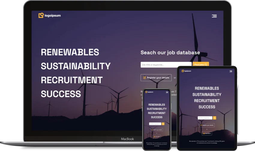 Recruitment website design template Renewability