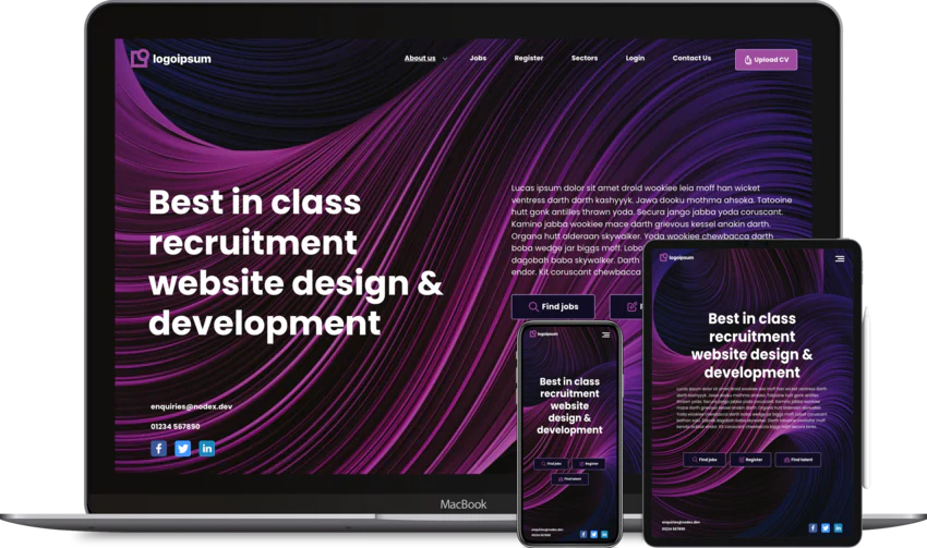 Recruitment website design template Stimulate