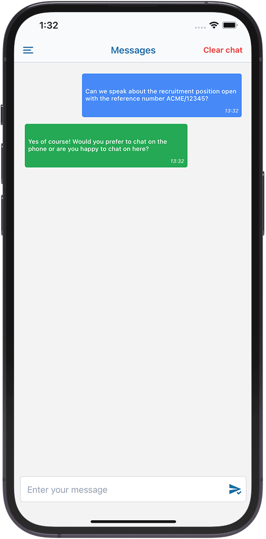 App screenshot (messages)