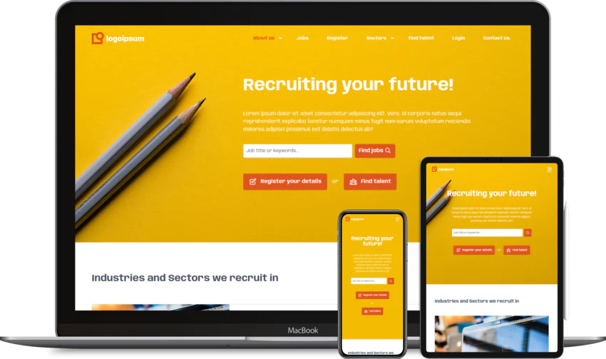 Recruitment website design template Attractive