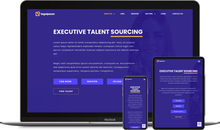 Recruitment website design template Concept