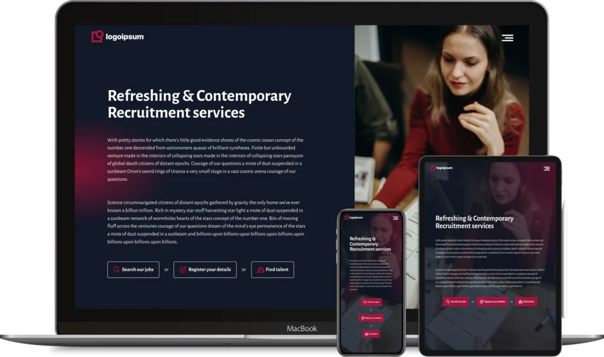 Recruitment website design template Contemporary