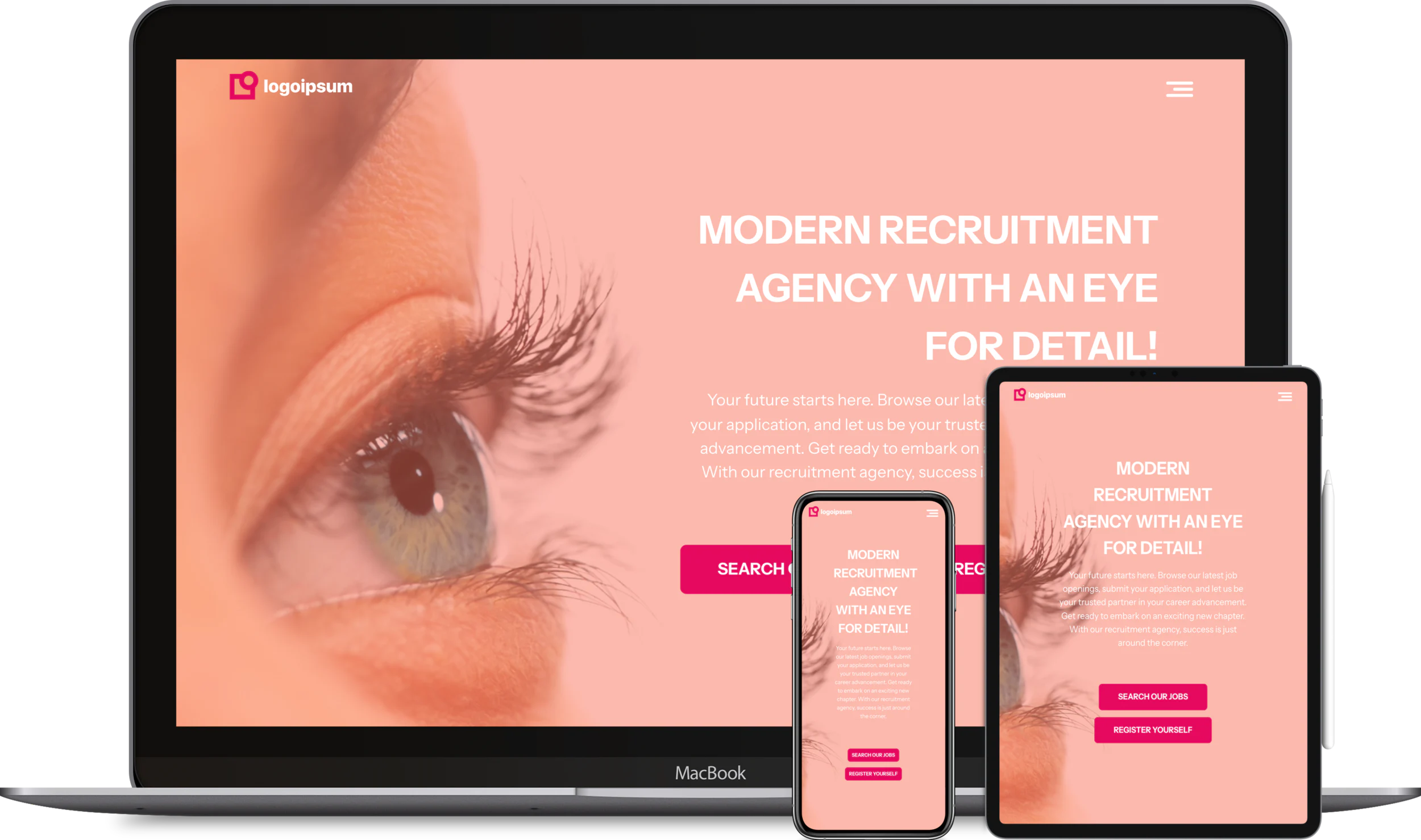 Direction recruitment website template preview