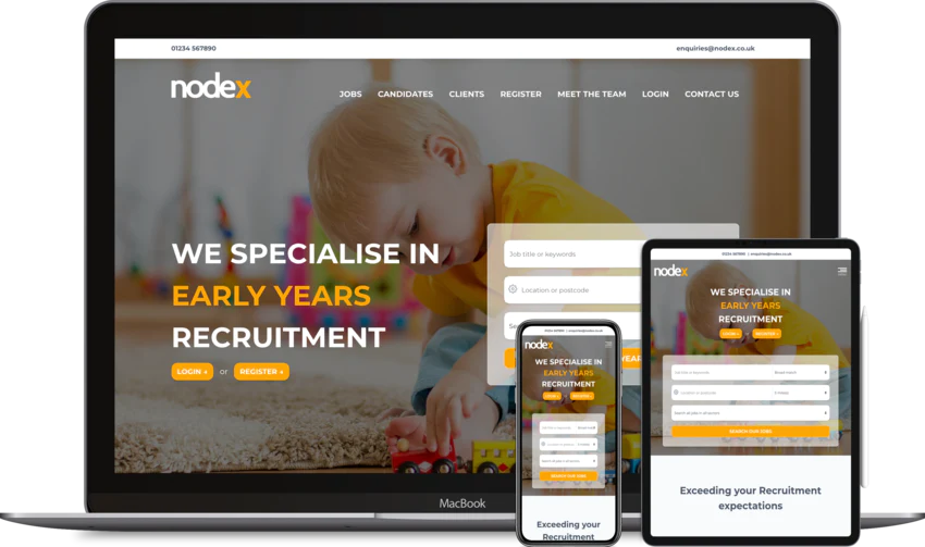 Recruitment website design template Early years