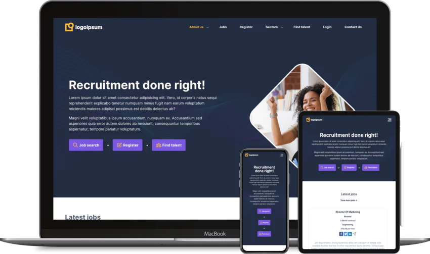 Recruitment website design template Elegance