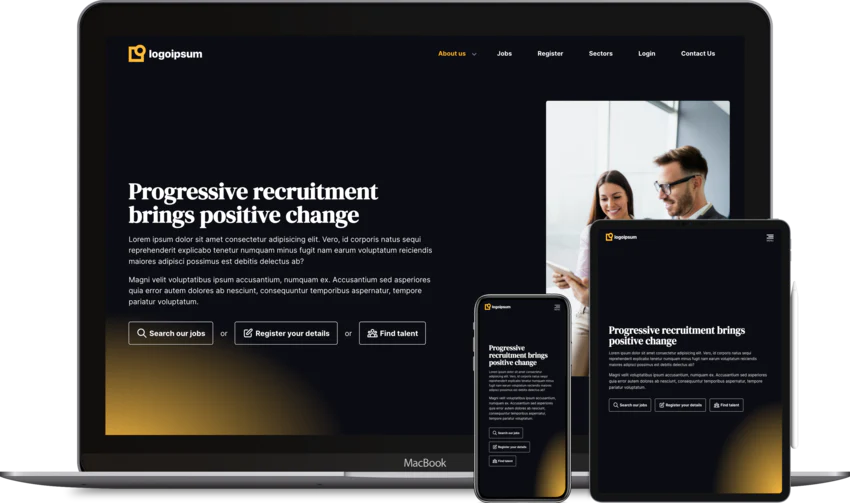 Recruitment website design template Progressive