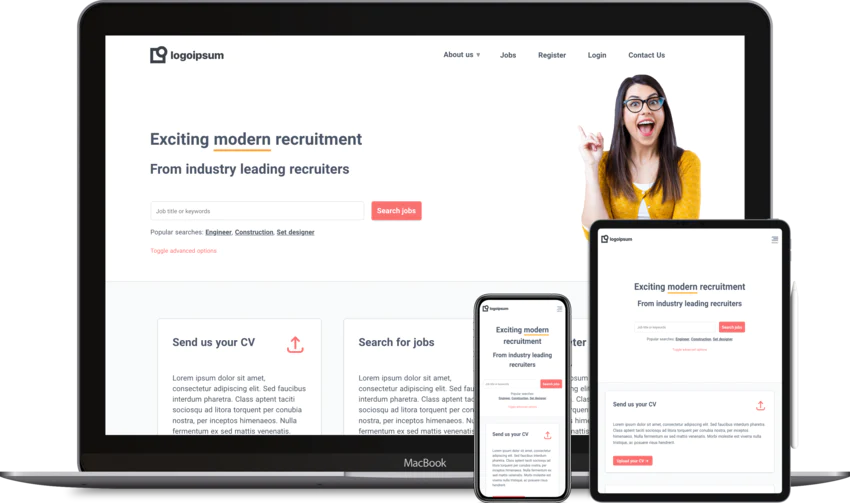Recruitment website design template Realise