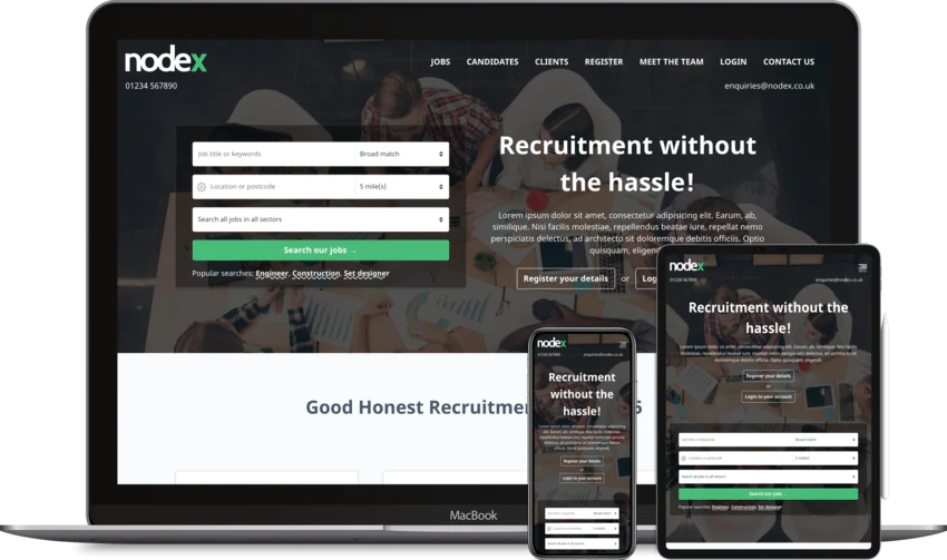 Recruitment website design template Zone