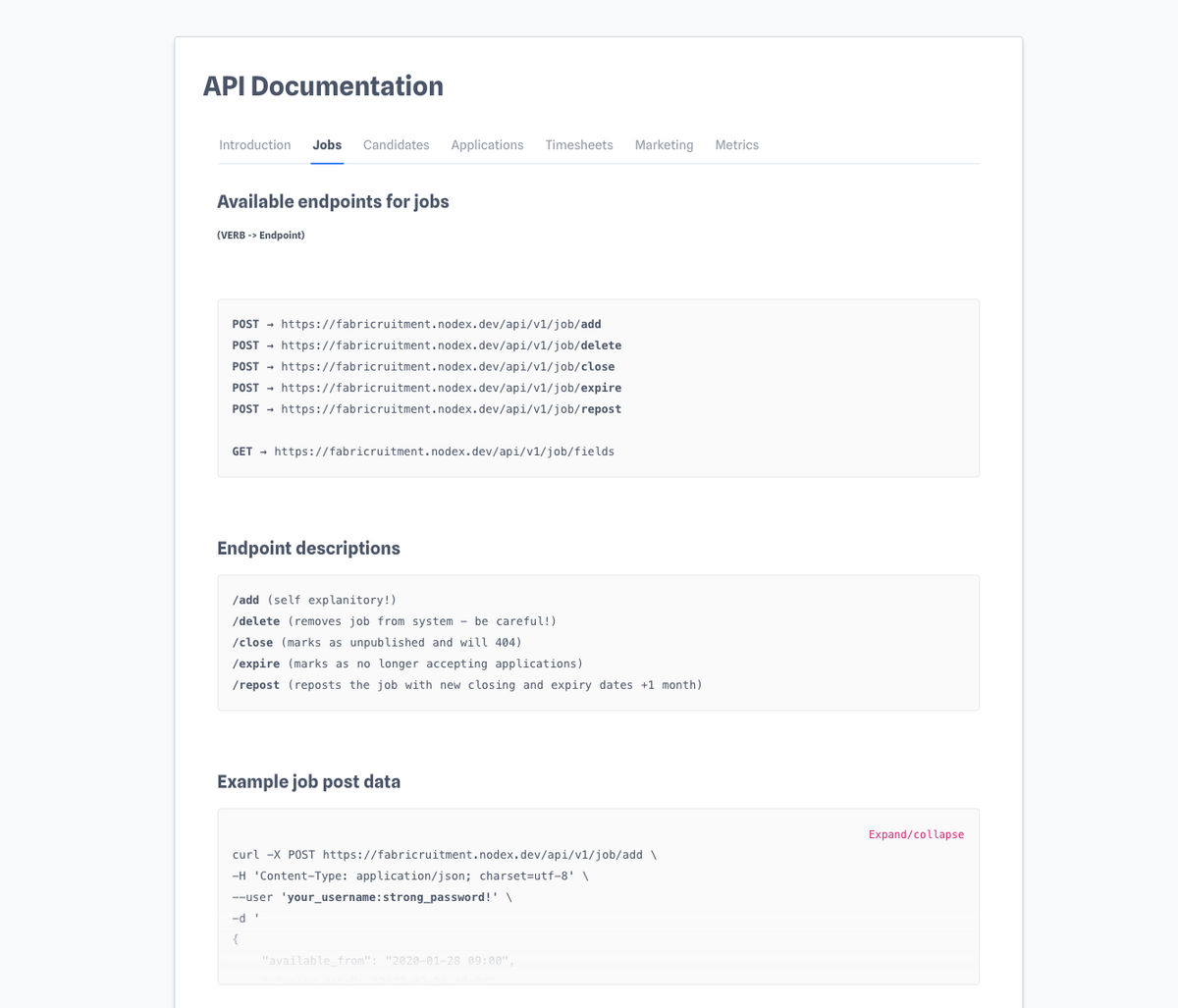 Recruitment Api Example Expanding the Fabricruitment API